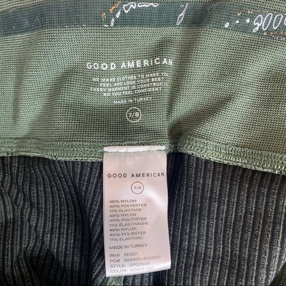 Good American Essentials Seamless Ribbed Leggings Agave Green - Picture 7 of 8